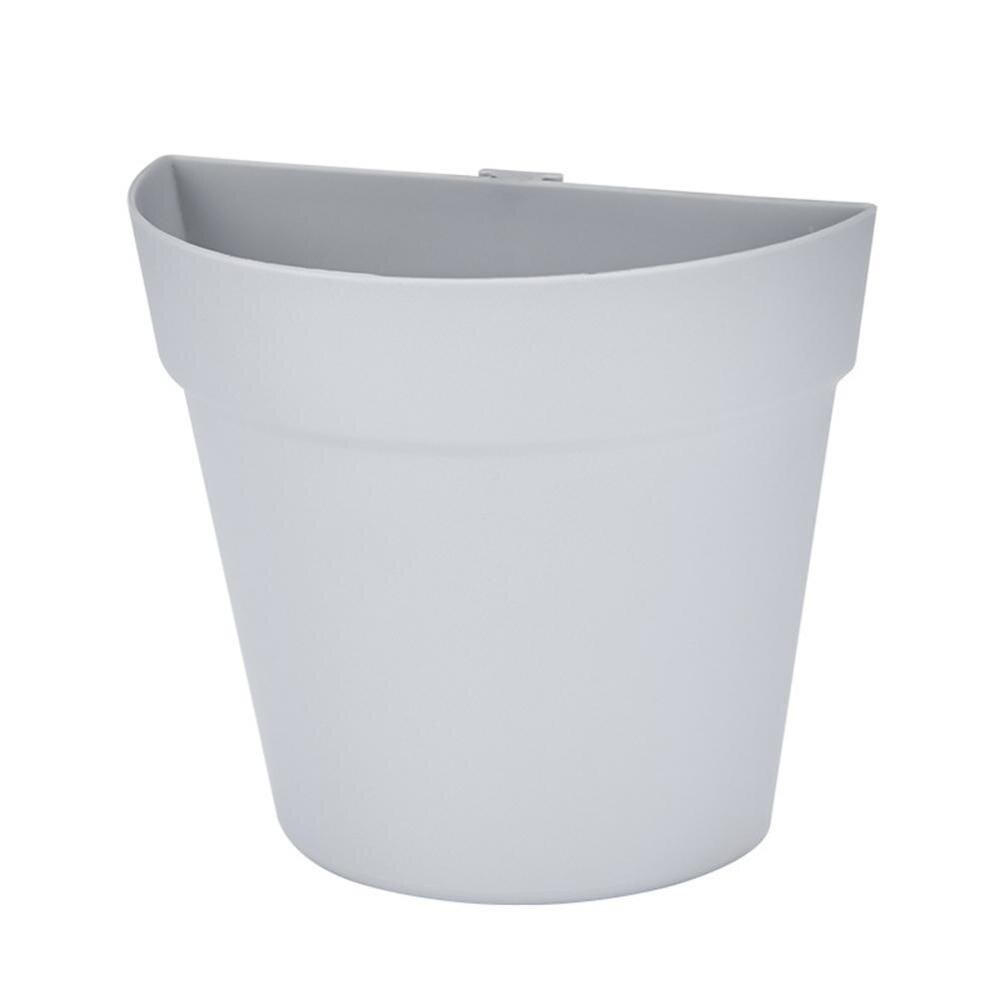 Wall-mounted Plastic Flowerpot Wall Balcony Flowerpot Hanging Planter Vegetable plant Pots Wall-mounted Combination: Light Grey