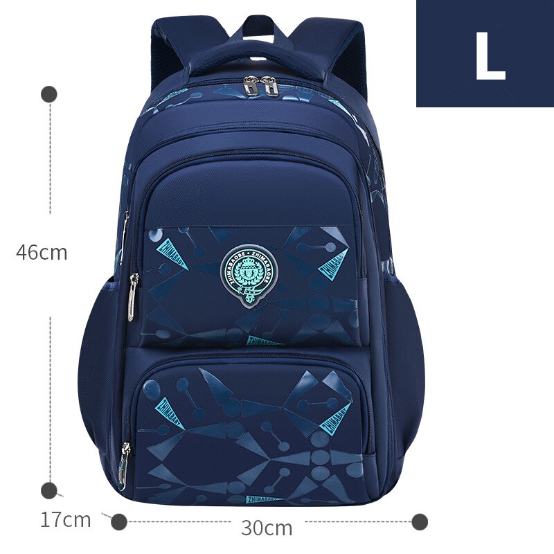 Wasserdichte freundlicher Schule Taschen Für Jungen freundlicher Reise Rucksack Grundschule Rucksäcke Orthopädische Schule tasche Mochila Infantil: L Blau