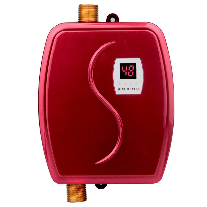 Instant Electric Water Kraan Keuken Snelle Verwarming Constante Temperatuur Huishouden Koud En Warm Mini Boiler 3800W: Red / uk plug