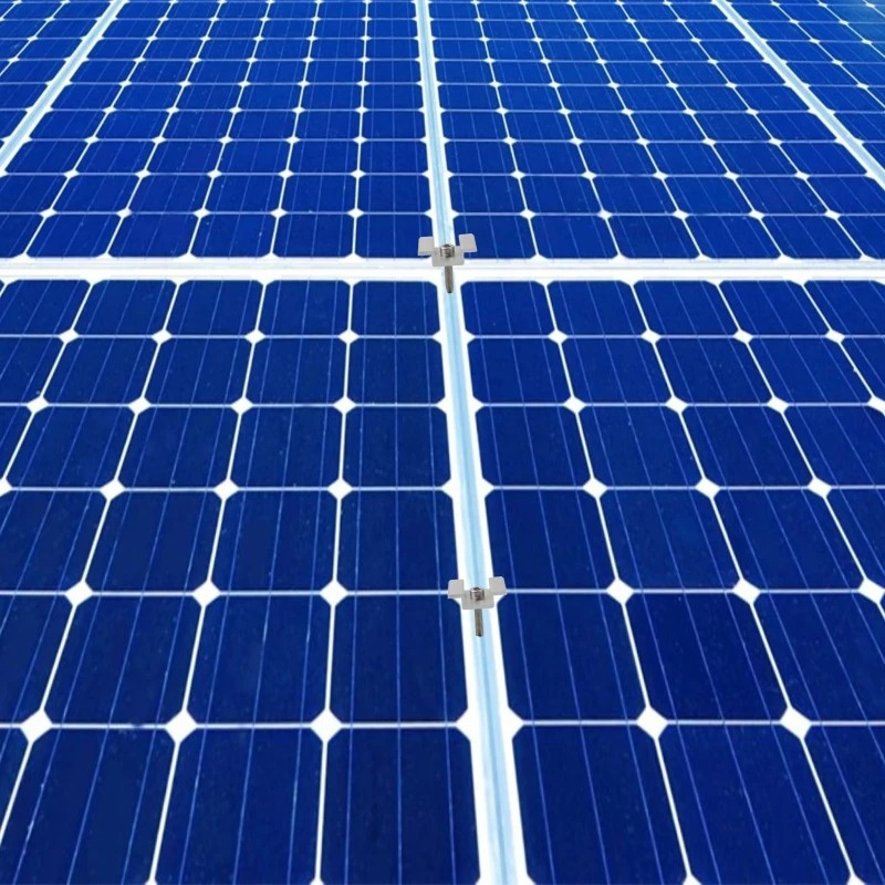 Solarpanel-Mittelklemmen, Photovoltaik-Tafel-Halterung, PV-Tafel, Mittelklemme, Aluminium-Solarklemmen für festes 35–50 mm gerahmtes Solarpanel
