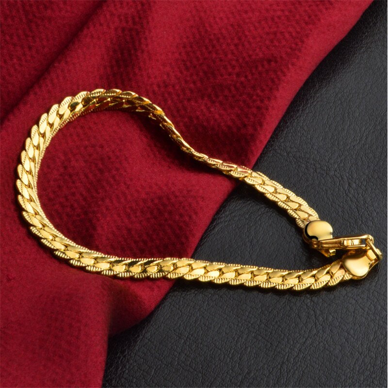 Xq gul färg halsband orm kedja armband smycken för män kläder man par tillbehör