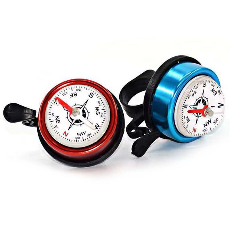1PCS Aluminum Alloy Bicycle Bells Bike Bells with Compass Clear Sound Ring for Mountain Road Bike Bicycle Accessories