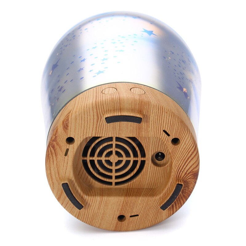 Humidificador de aire con luz led 3D para decoración del hogar, lámpara ultrasónica sirve como difusor y pulverizador de aceite aromático con imágenes de fuegos artificiales en la noche