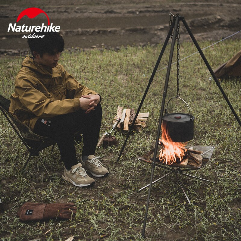 Naturehike udendørs ildbrand pit stand bærbar camping fast brændstof rack folde komfur ildramme opvarmning træ trækul komfur