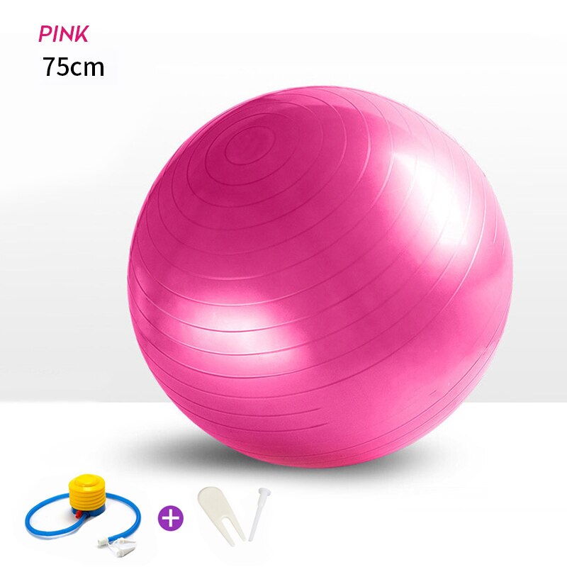 DIRRO 55-75cm Sports Yoga Balls Gym Balance Gym Ball Workout Massage Ball Household Exercise Pilates Fitness Props: 75cm Pink