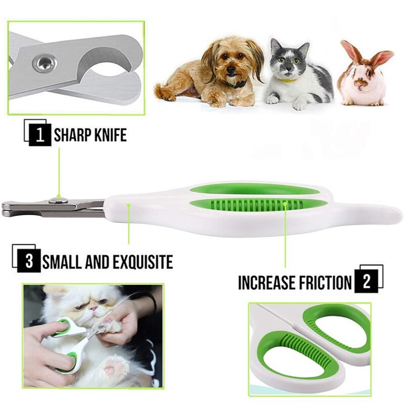 Kattennagelschaar, kattennagelknipper, kattenbenodigdheden met antislip handvat, nagelknipper voor huisdieren
