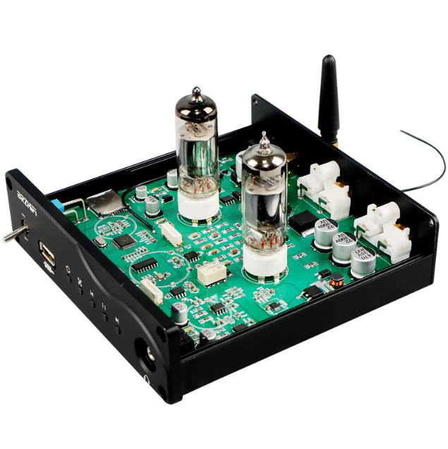 BRZHIFI Audio F5 Tube Preamplifier HiFi Bluetooth 5.0 Preamp with USB TF Card Support App Remote Control FM Radio