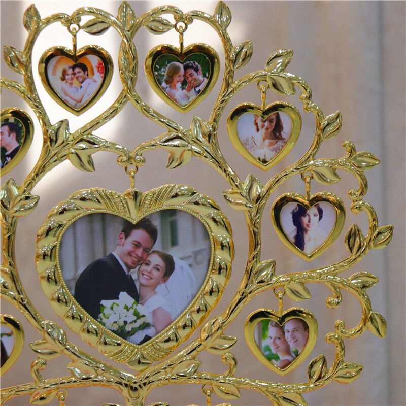 Lasody Familie Boom Met 10 + 1 Opknoping Fotolijsten Metalen Tafel Top Fotolijst Decoratie