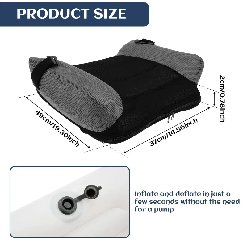 Tragbarer aufblasbarer Booster-Autositz, PVC-Reise-aufblasbares Sitzkissen, bequemer, schmaler, rückenfreier Booster-Autositz für Kinder