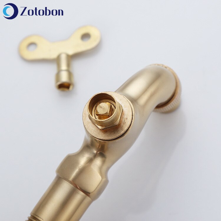 ZOTOBON Copper Single Cold Faucet Washing Machine Tap Wall Mounted Bibcock Kitchen Sink Taps Bathroom Basin Mop Faucets F313