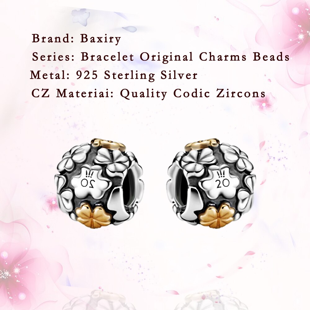 925 Sterling Silber vier-kleeblatt Korn passen Luxus 925 Original Charme armbänder Perlen Für Schmuck Machen DIY frauen