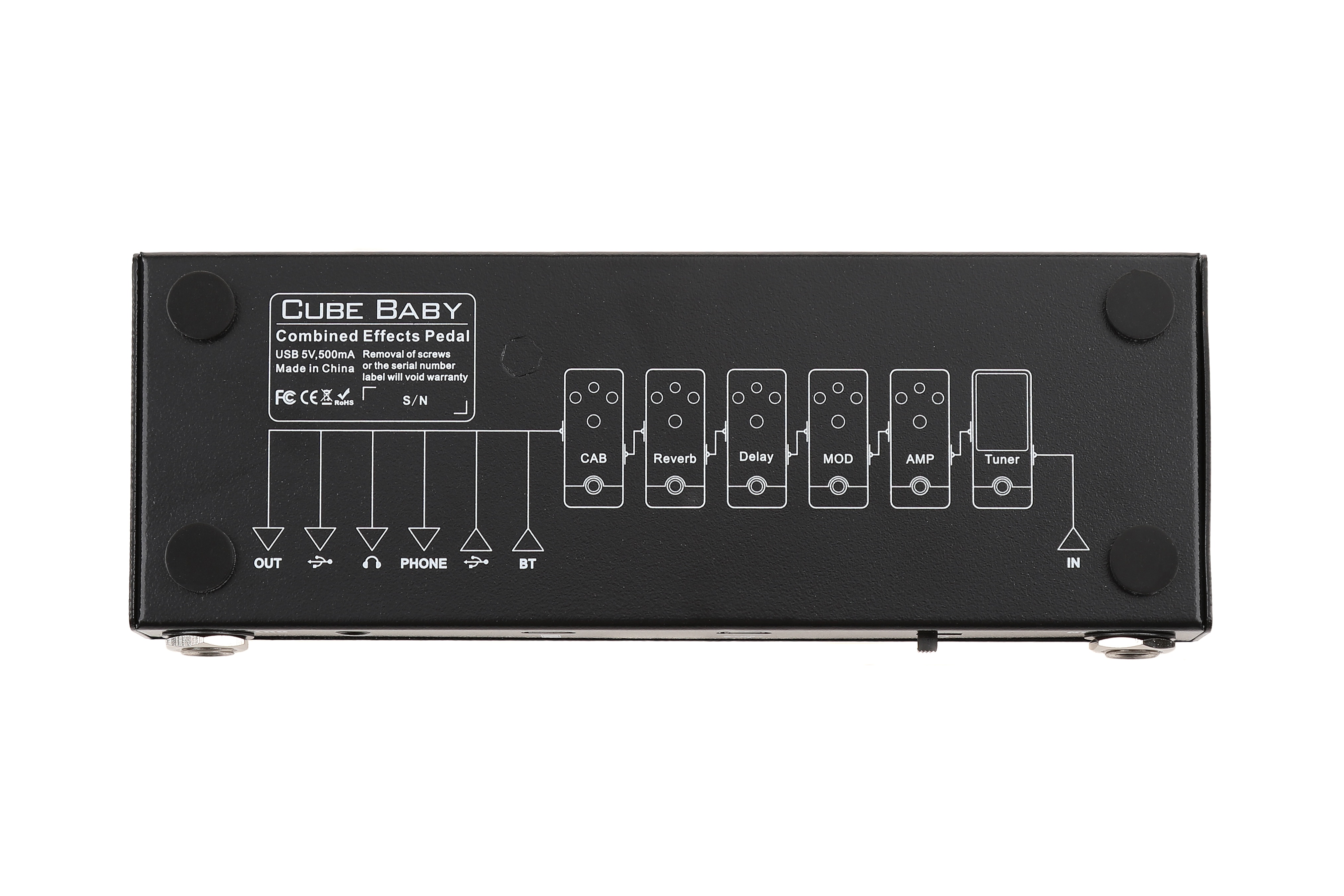 Cuvave Cube Baby Oplaadbare Multi Effecten Pedaal Met Reverb Delay Chorus Phaser Tremolo Effect