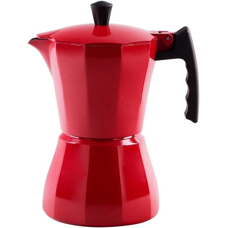 Italialainen alumiininen kahvinkeitin moka espressokeittimen työtaso 300ml liesituuletinta: Punainen