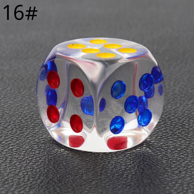 Acrylic Dice Transparent Round Corner Boutique Game Dice 10 suits: Transparent Cryst 16