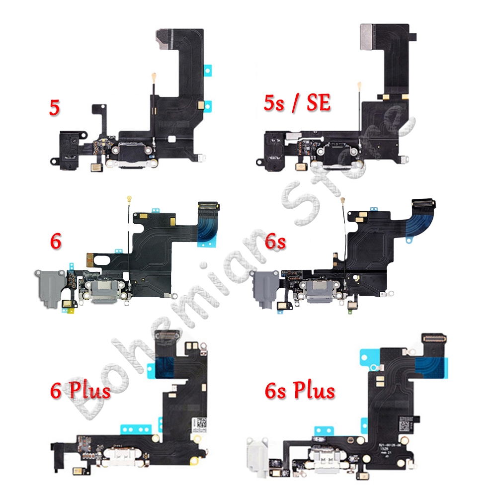 Usb port dock oplader flex til iphone 6 6s plus 7 5 5s se dock ladestik med mikrofon mobiltelefon flex kabel