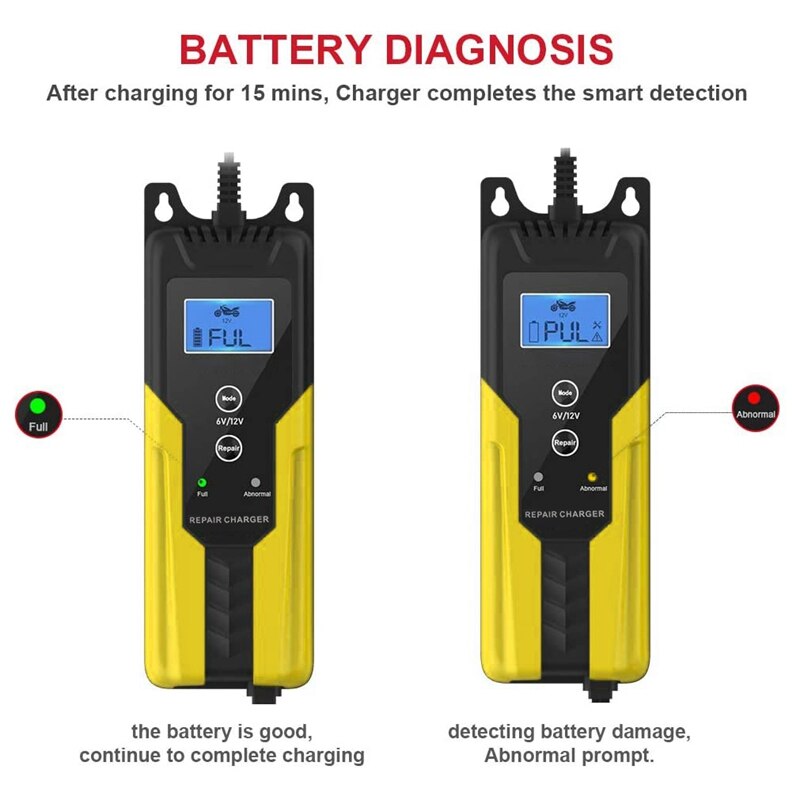 Automatic Car Battery CHarger 12V Intelligent Auto Plus Repair Maintainer CHarging for Motorcycle Moto 6V 12V EU Plug