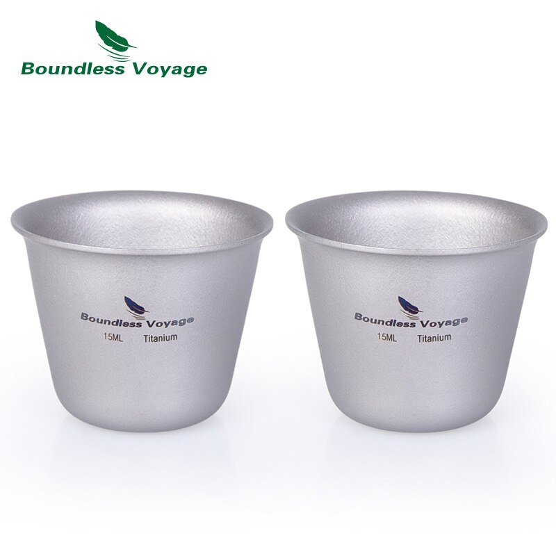 Grenzenlose Reise Titan Mini Wein Tee Sake Tasse Becher draussen Camping Picknick Party Whiskey Glaskolben Krug Getränk: 2 Stücke