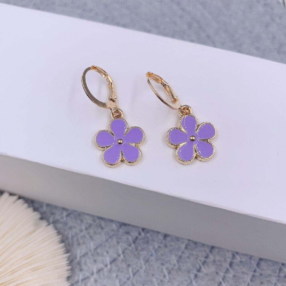 Pendientes colgantes coloridos de flores para mujer, joyería de para boda: 2