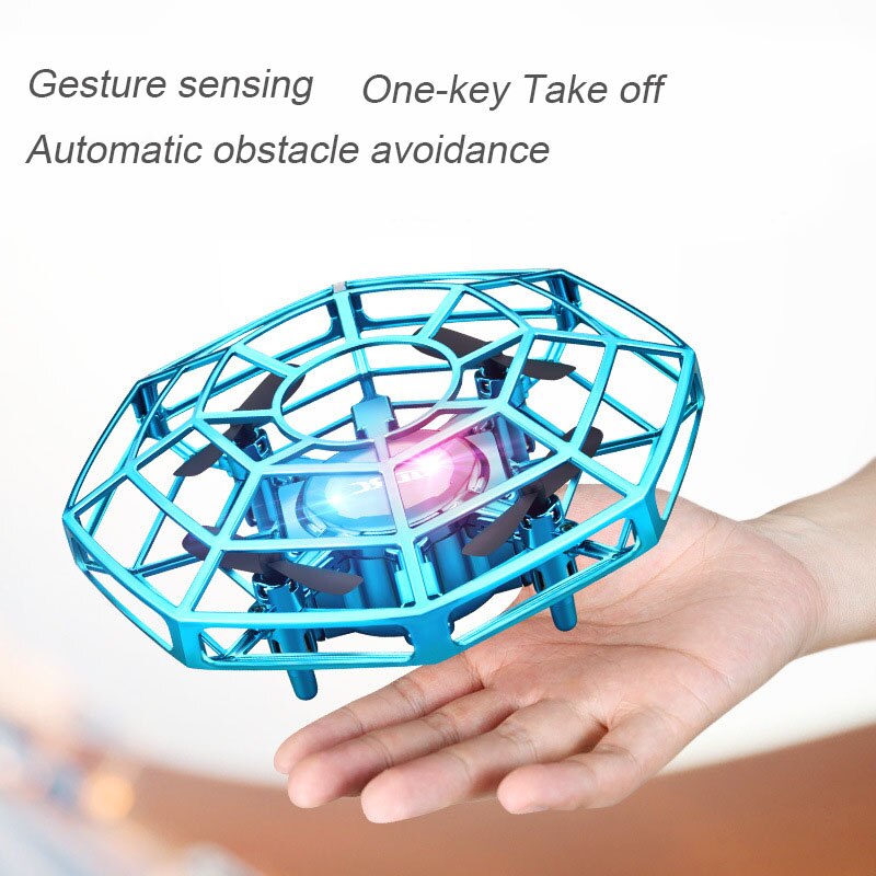 UFO Mini Smart Gesture Sensing Flying Saucer Multifunctional Interactive Infrared Hand Controlled Indoor For Kids And Adults