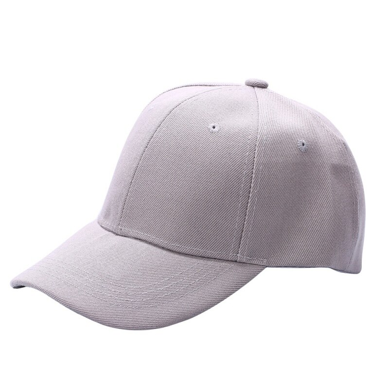 Summer Baseball Cap Hip-hop Adjustable Cotton Hat Casual Multicolor Hat Men's Sports Cap: Gray