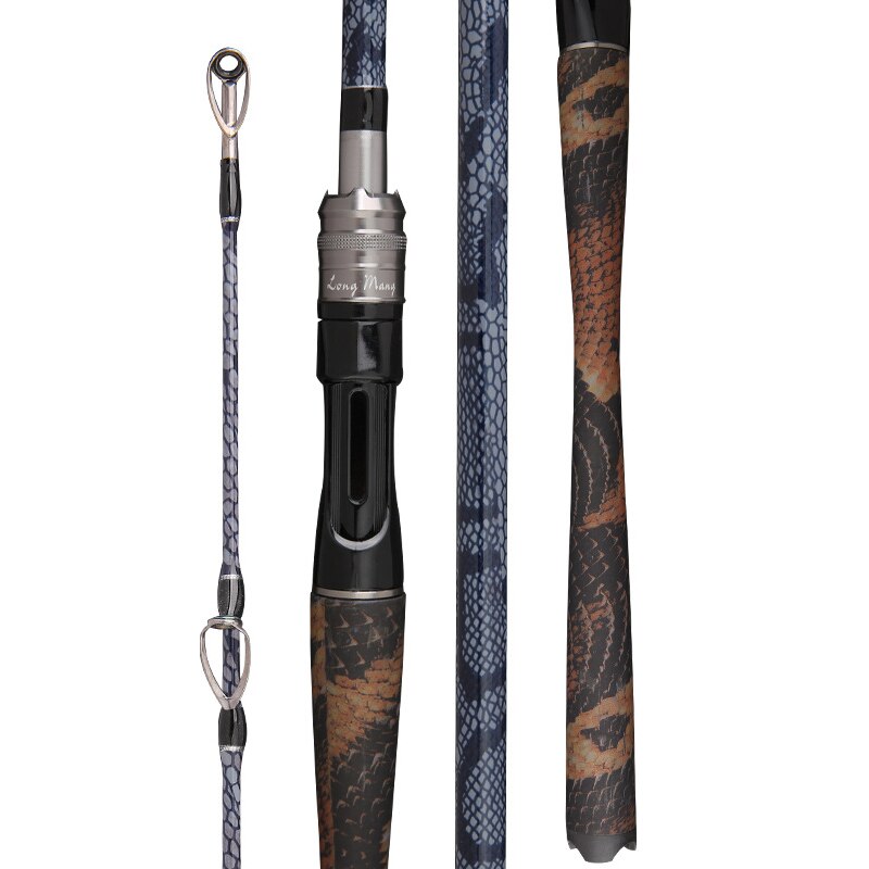 Carbon Long Cast Rod H Adjustment Super Hard Black Fish Rod Bass Rod Sea Fishing Lure Rod 2.1m 2.28m 2.4m Ceramic Guide Ring