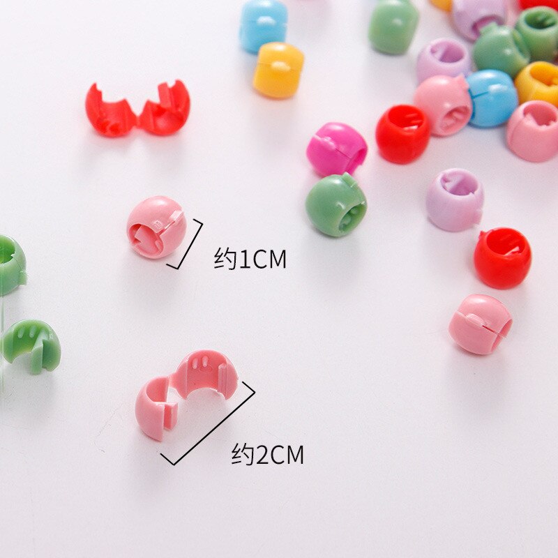 100Pcs Haar Vlechten Maker Kralen Hoofddeksels Leuke Candy Kleuren Plastic Haarspelden Haar Klauw Clips Voor Vrouwen Meisjes Haaraccessoires