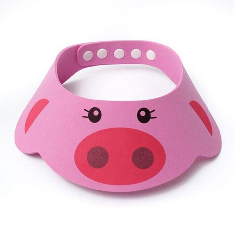 Kids Bath Visor Hat,Adjustable Baby Shower Cap Protect Shampoo, Hair Wash Shield for Children Infant Waterproof hair cap: Pink