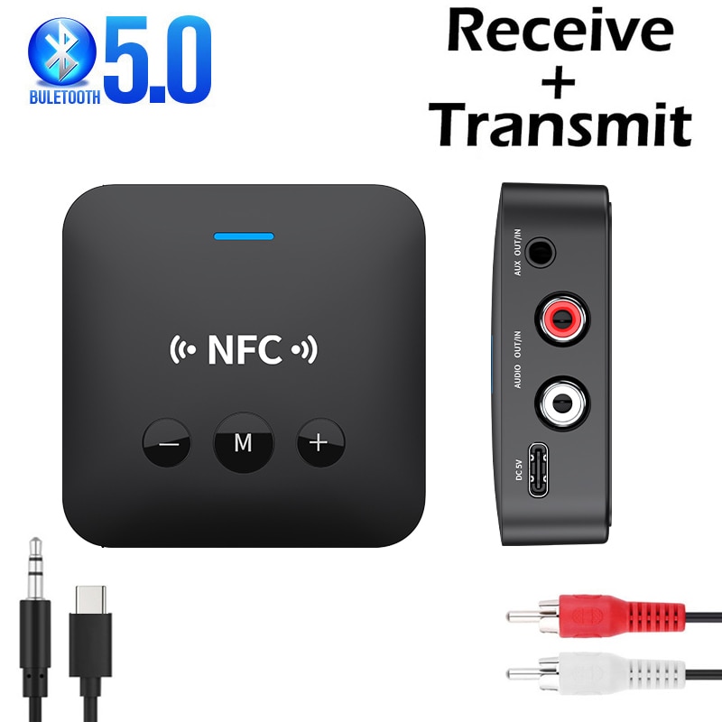 Bluetooth Receiver Transmitter BT 5.0 TF Card Stereo 3.5mm Jack AUX RCA Wireless Bluetooth Audio Adapter For TV Car Headphone