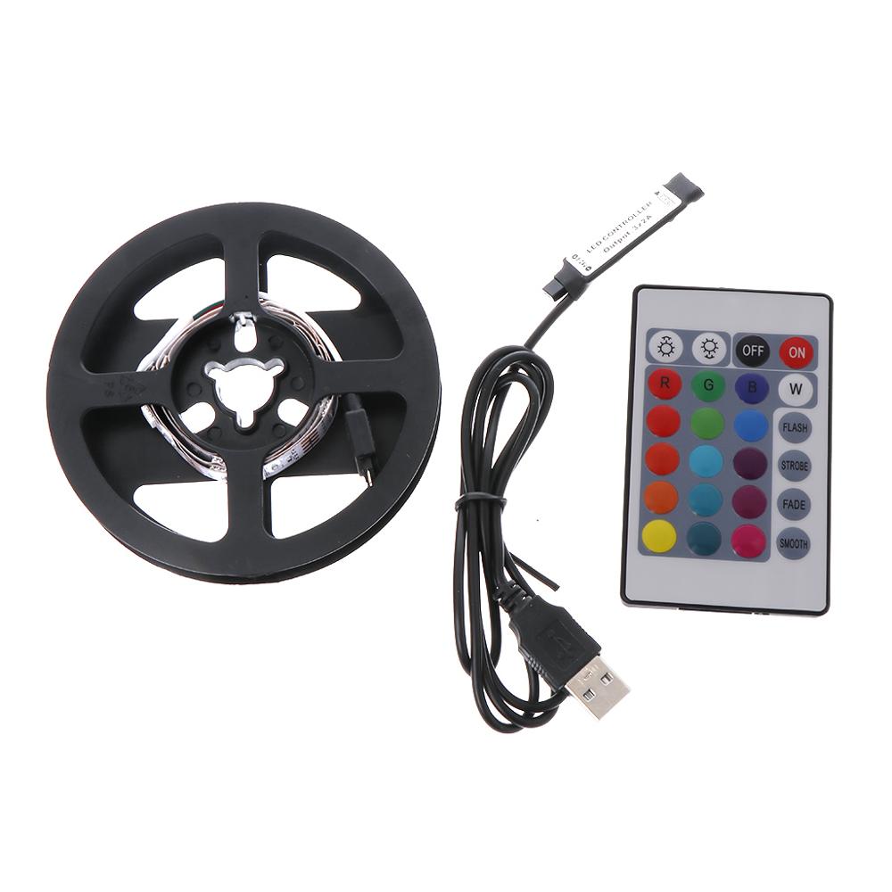 DC 5V USB 30 LED/m 5050 RGB Non Waterproof Flexible LED Strip Light TV Back Lighting+24 Key Remote