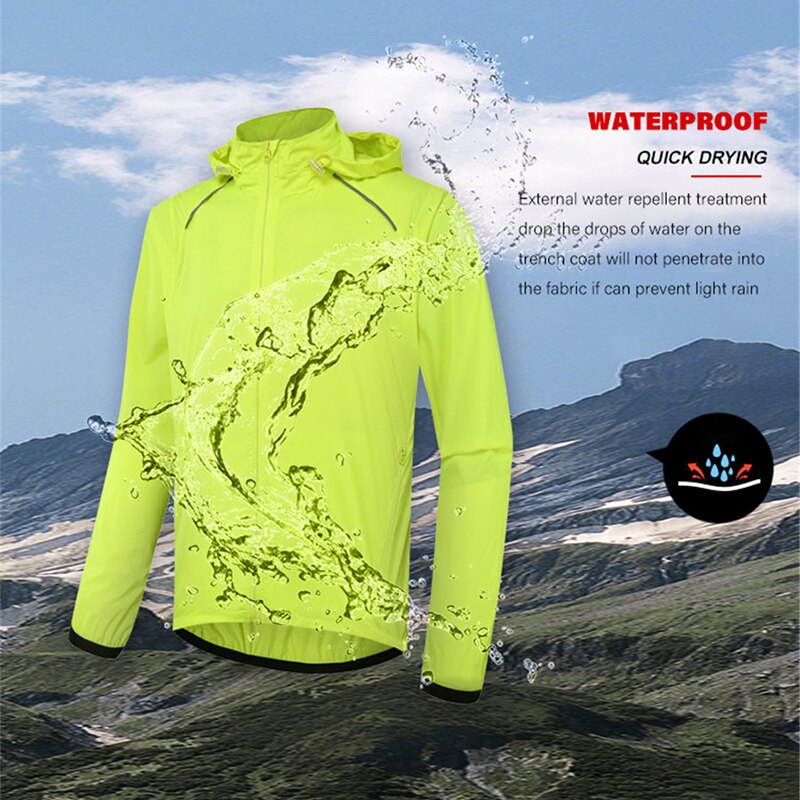 Ultralet nylon cykel vindjakke herre vandtæt regnjakke vindtæt solcreme åndbar cykel reflekterende tøj