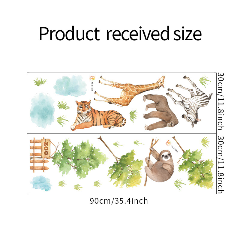 Cartoon Jungle Animal Elephant Wall Stickers Cute Vinyl Forest Decals DIY Home Decoration Baby Nursery Kids Room Wall Decor: 5