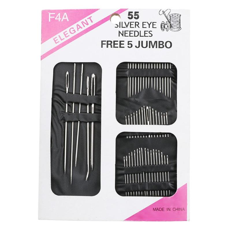 16/55Pcs Embroidery Sewing Needles Kits Stainless Steel Sewing Set Mending Craft Quilt Needles Sewing Accessories