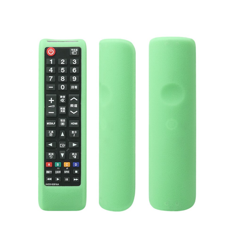 Protective Case Accessories TV Removable Remote Control Cover Dustproof Protector Durable Silicone Soft Solid Home For Samsung: Fluorescent Green