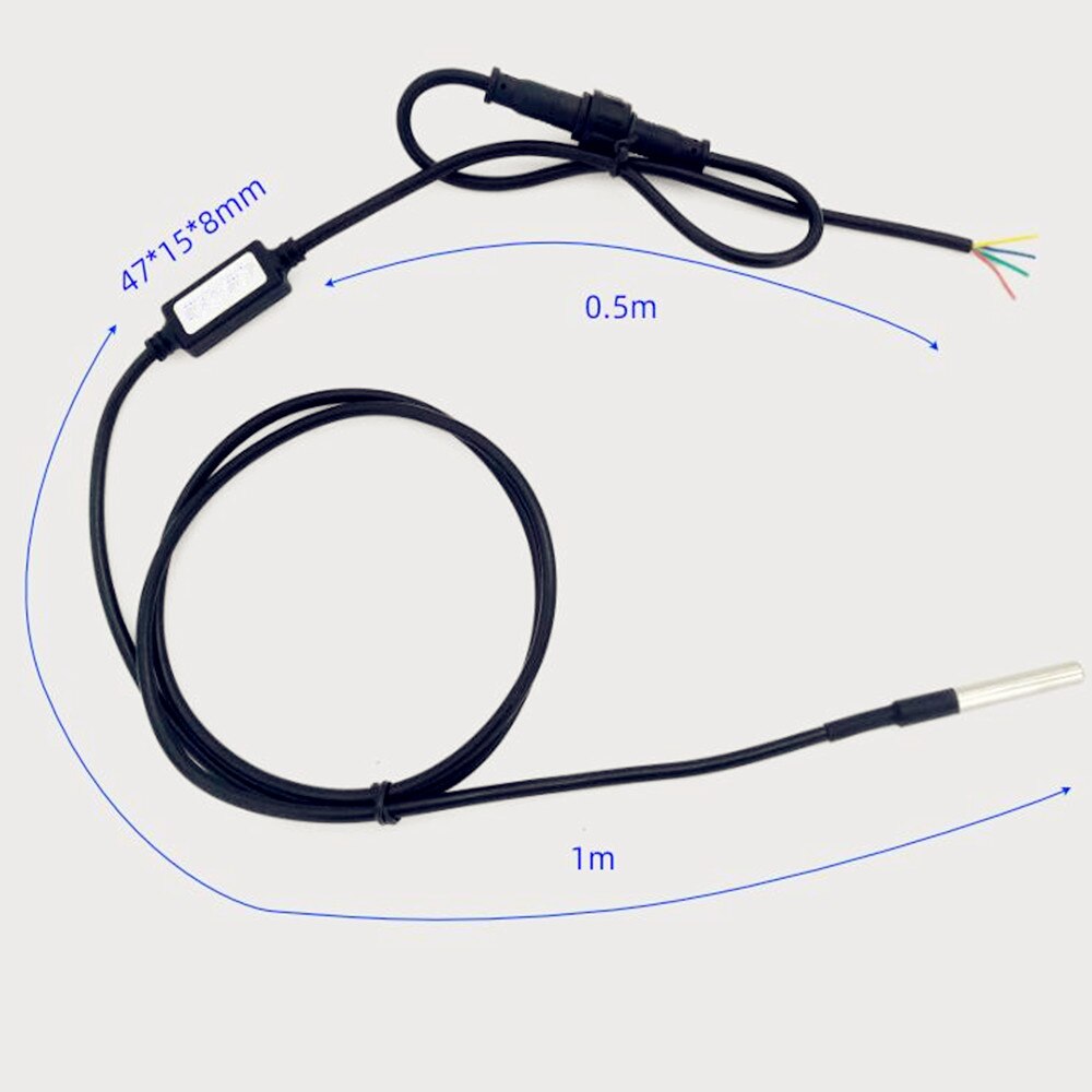 Taidacent RS485 DS18B20 Temperature Sensor Pipe Modbus RTU Water Temperature Sensor Duct Probe PLC Control