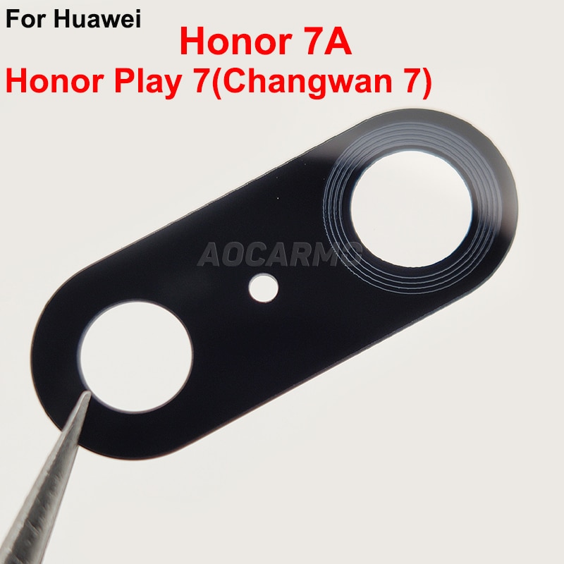 Aocarmo For Huawei Honor 7A / Honor Play 7 DUA-AL00 Rear Back Camera Lens Glass With Adhesive Sticker Replacement Part