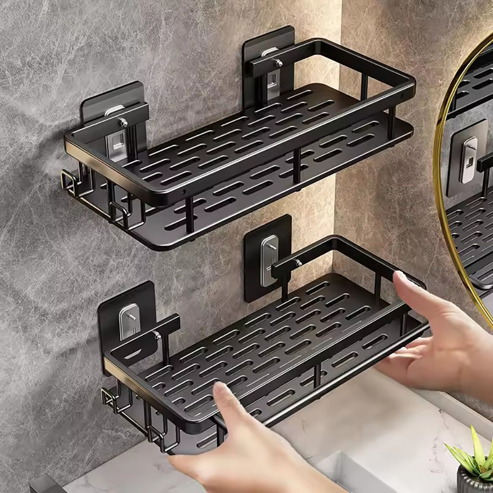Badkamer Plank Make-up Organizer Aluminium Shampoo Rek Douche Plank Badkamer Accessoires Geen Boor Wandplank