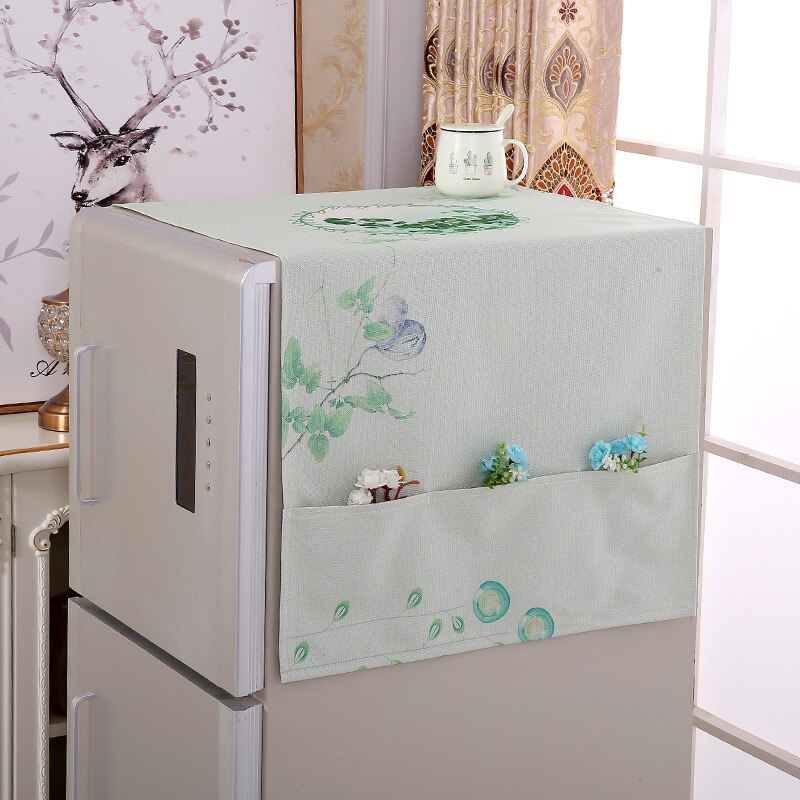 Refrigerator cover open the door refrigerator cover single door dust cover household shade cloth washing machine cover: Light Grey