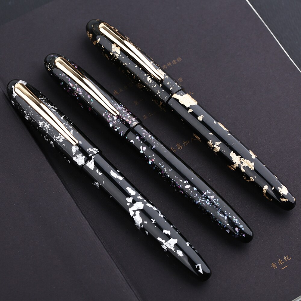 Moonman  m8 håndlavet resin fyldepen smuk metalfolie/muslingeskalsmønstre ef/f/m/bøjet med konverterskrift
