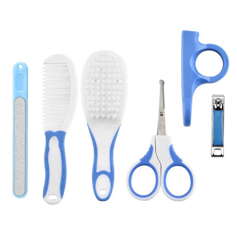 Kit de cuidado diario de uñas para bebés recién nacidos, 6 uds., cepillo de aseo para niños, peine y juego de manicura para el hogar