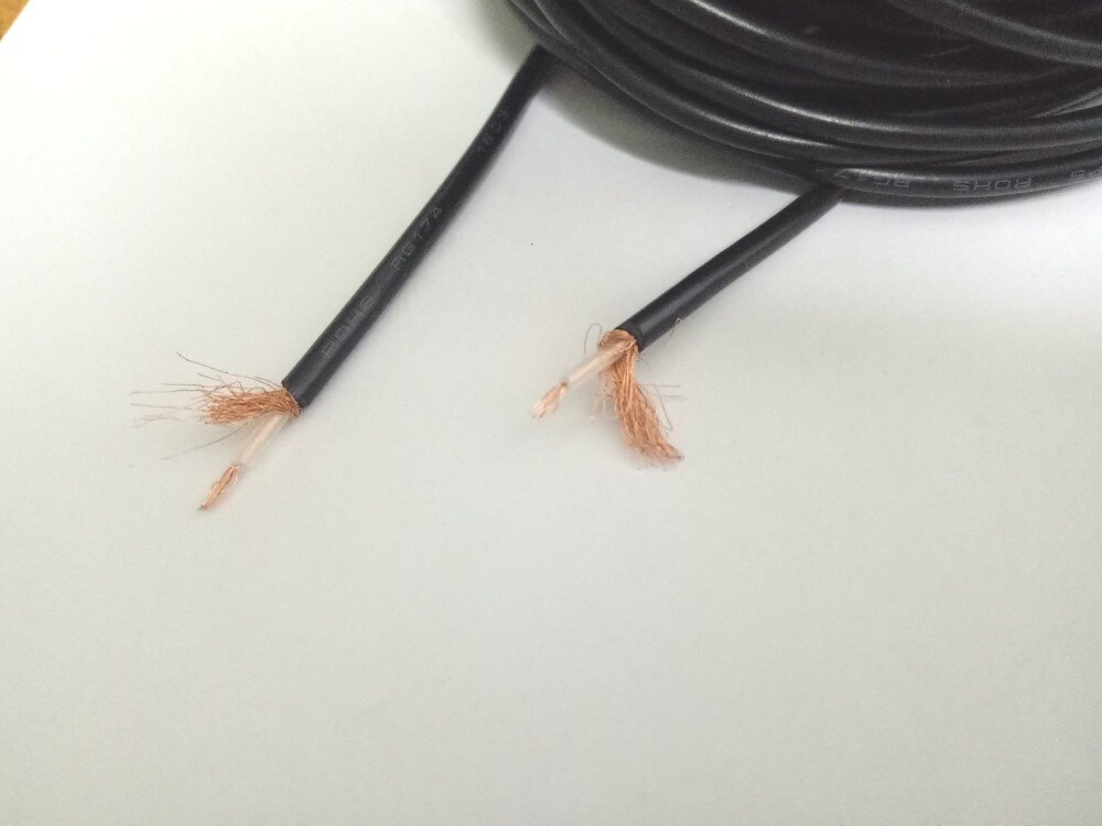 1 Reel 20M RF Coaxial Cable Adapter Connector 50ohm RG174 CABLE BLACK