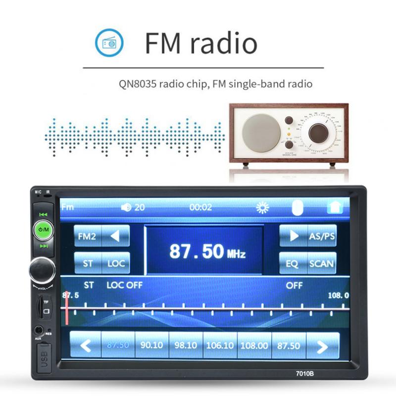 Reproductor MP5 HD de 7 pulgadas para coche, Radio Estéreo, FM, pantalla táctil, enlace Digital, FM, estéreo, , con mando a distancia