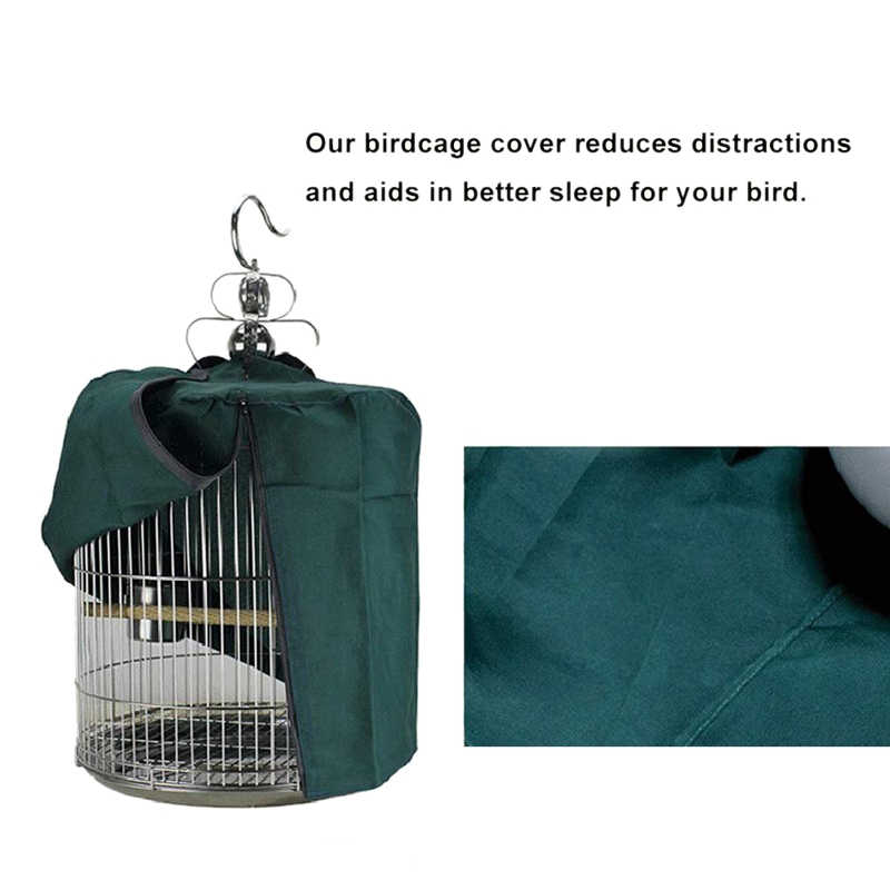 Universal Bird Cage Cover Shade Windproof Cloth Green - Bird Cage Not Included