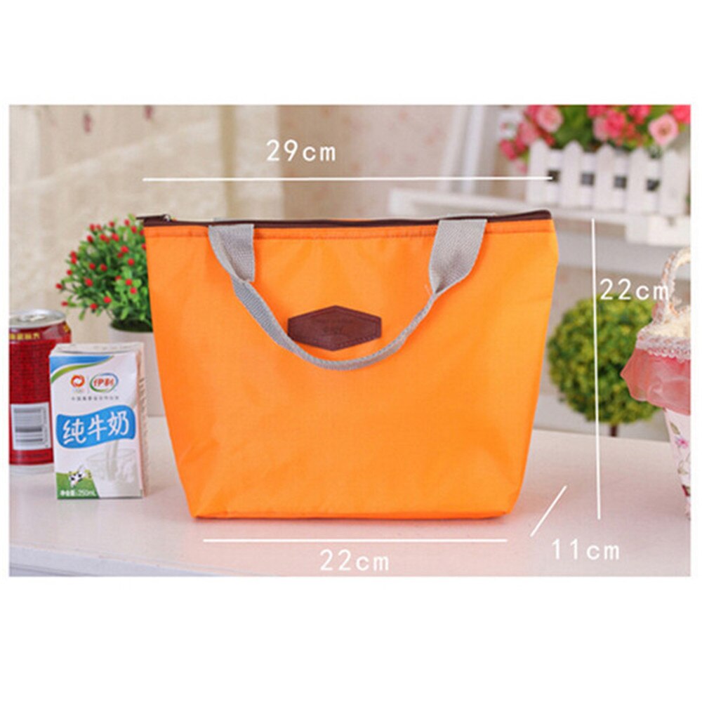 Geïsoleerde Tinfoil Aluminium Koeler Thermische Picknick Lunch Tas Waterdichte Reizen Tote Doos Mode 4 Snoep Kleuren: Oranje