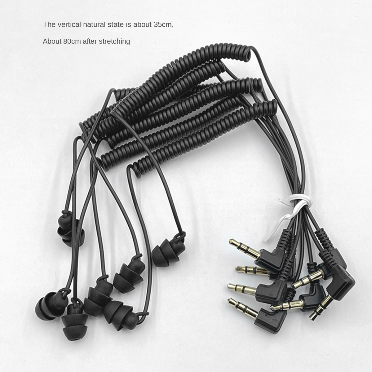 3.5mm Spring Earphones Single Side Headphones Earbuds Wired Headset for Mobile Phone MP3 Computer