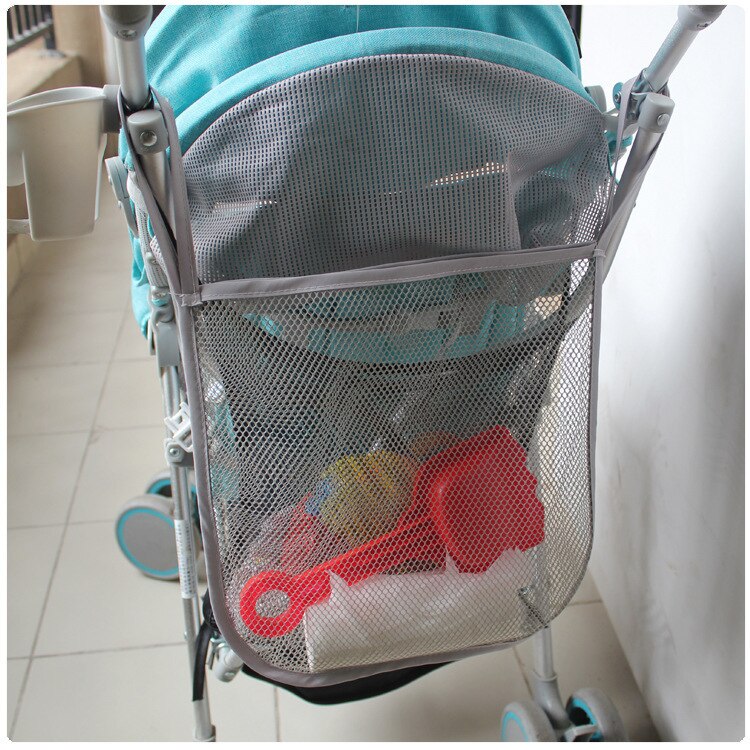 Praktische Baby Wagen Haufen Netz Tasche Kleinkind Kinderwagen Gittergewebe Flasche Windel Lagerung Organizer Tasche Halfter: grau