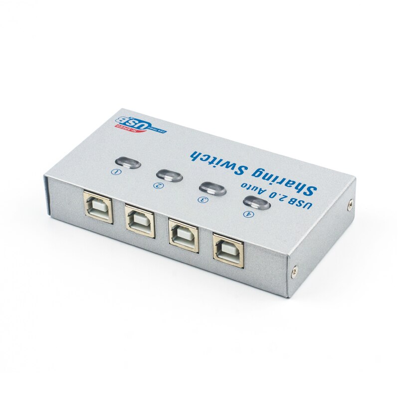 4 Ports USB Switch Four Input One Output USB2.0 Converter For Mouse Keyboard Printer Share USB Device: Silver
