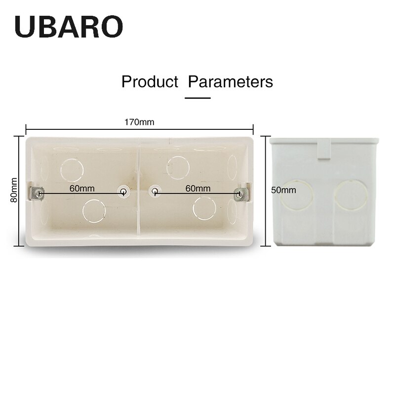 172*86mm 5cm Depth Socket Case Concealed Bottom Case PC Material White Surface Outlet Junction Wall Light Led Switch Socket Box: Default Title