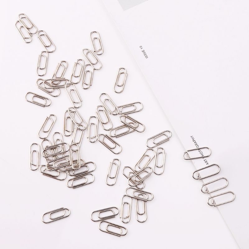 50Pcs Small Mini Metal Paper Clips Bookmarks Photos Letter Binder Clip School Supplies Stationery Office Accessories