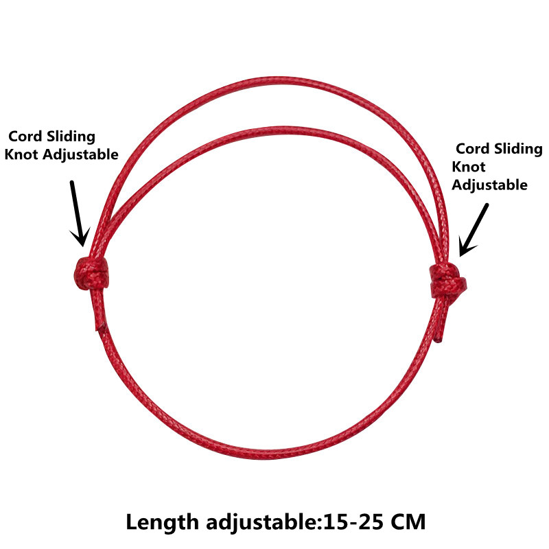 2x Leather Cord Sliding Knot Adjustable Couple Leather Bracelet Jewelry Making Findings Lucky Black Red Cord Friendship Bangle