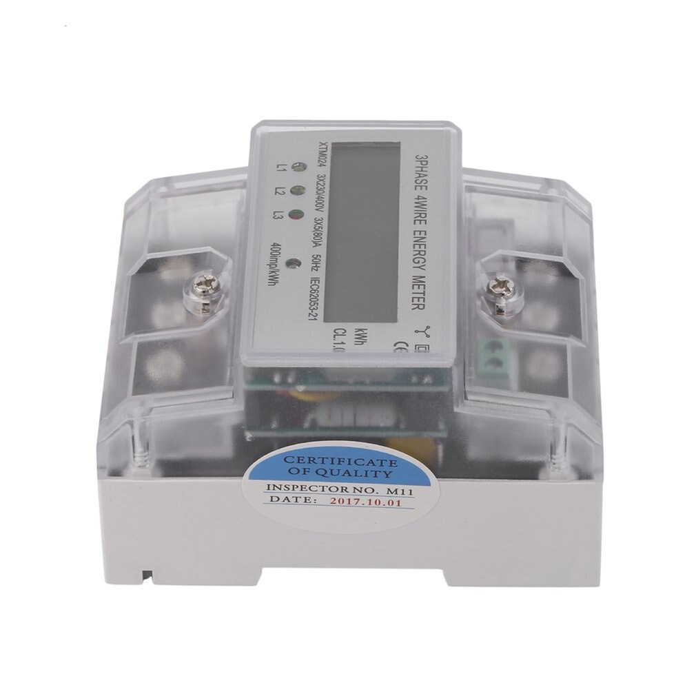 Digital LCD 3x20(80A) Energiemeter Electronic Meter Three Phase Four Wire DIN-Rail KWh Electronic Energy Meter Measuring Tools
